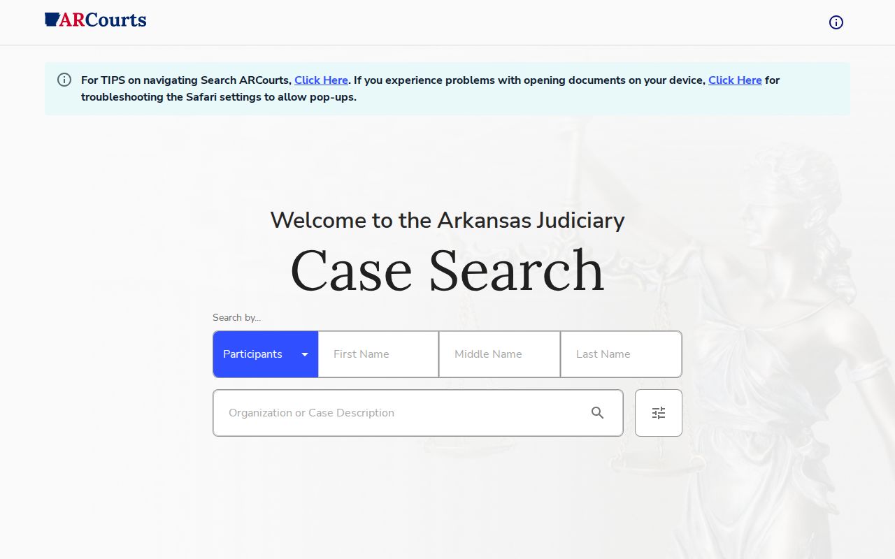 Russellville people search Search ARCourts participant lookup