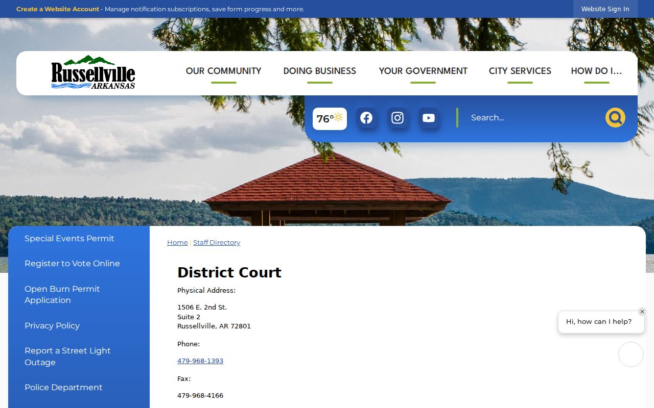Russellville people directories district court staff directory sample