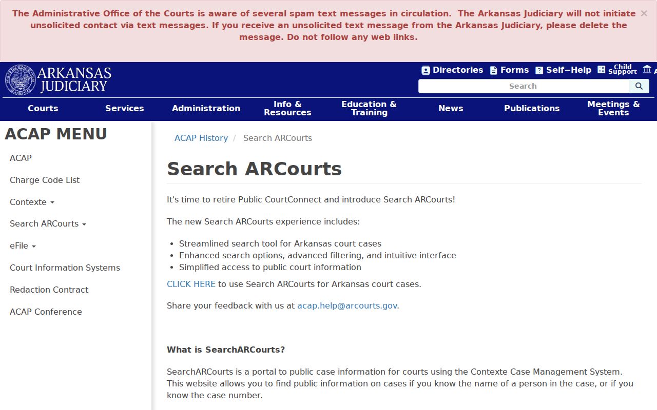 Russellville public records Search ARCourts public case information